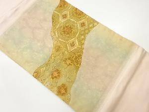 金彩金駒刺繍道長取に蜀江文・花唐草模様名古屋帯